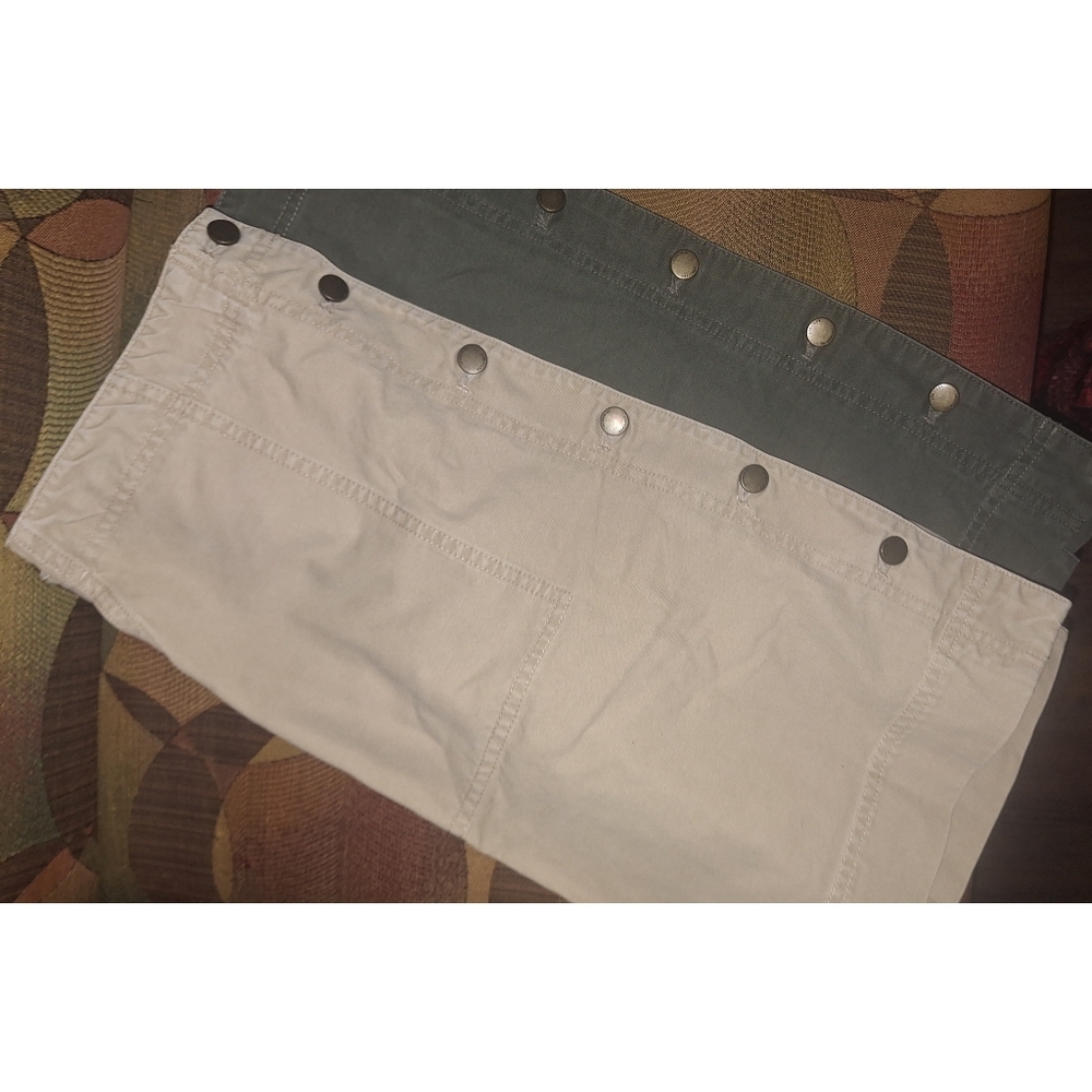 Lauren Ralph Lauren | Button Down Pocketed Cotton Tan A-Line Skirt - Picture 7 of 16